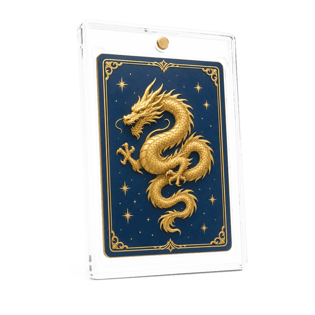 Trading card in a protective slab