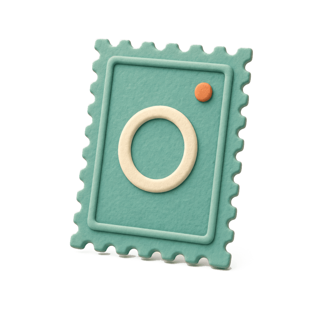 Teal postage stamp